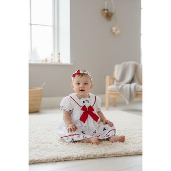 New Baby Toddler Girl Dress Set with matching headband underwear size 3T - Picture 2 of 4